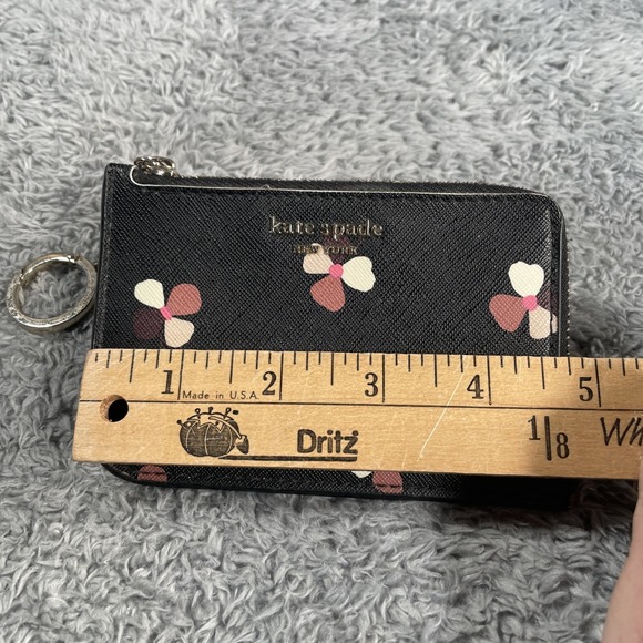 Kate Spade Floral l-zip Card Holder Dusk Buds W/ Keychain Small Wallet - Picture 4 of 16